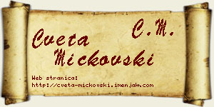 Cveta Mickovski vizit kartica